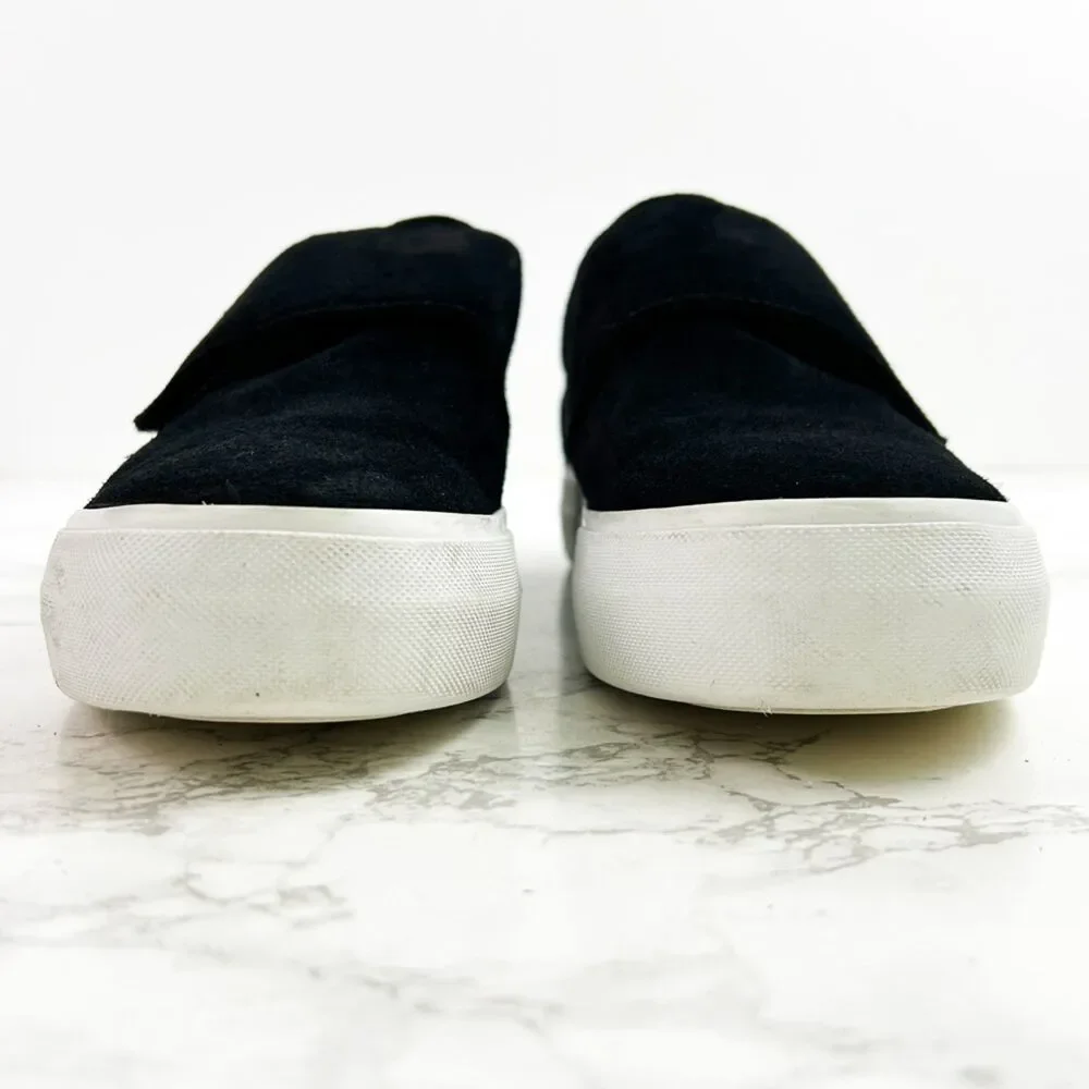 Vince. Cage Suede Leather Platform Sneakers (7.5) in Black Velcro Slip-On Loafer